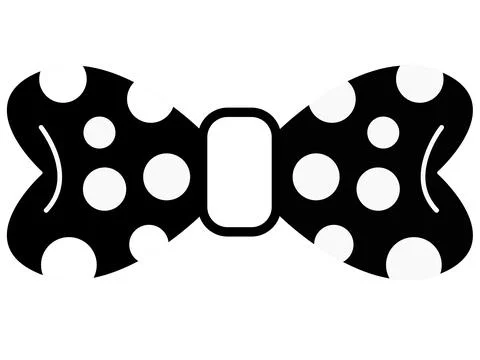 Black and White Polka Dot Bow Tie - Formal Fashion Vector 스톡 일러스트