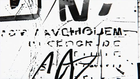 Black and White Poster Collage Grunge Background Seamless Loop Vídeo Stock 328356380
