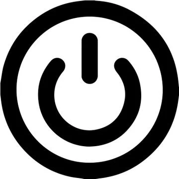 BLACK AND WHITE POWER BUTTON SIGN/SYMBOL Ilustración de archivo