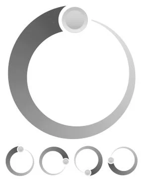 Black and white preolader, buffer shape, symbol Stock Illustration