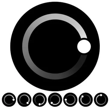 Black and white preolader, buffer shape, symbol Stock Illustration