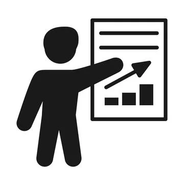 Black and white presentation speech silhouette icon Illustrazione stock