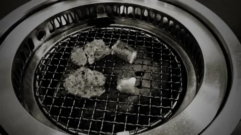 Black and white processed yakiniku Stock Footage 131843743