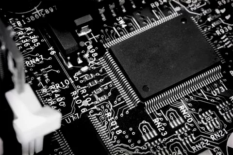 Black and white processor Stock Photos