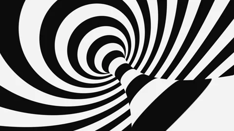 Black and white psychedelic optical illusion. Abstract hypnotic background. Stock Footage 115536830