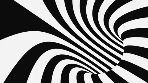 Black and white psychedelic optical illusion. Abstract hypnotic background. Video stock 115536844