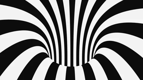 Black and white psychedelic optical illusion. Abstract hypnotic background. Video stock 115536858