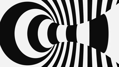 Black and white psychedelic optical illusion. Abstract hypnotic background. Stock Footage 115537290