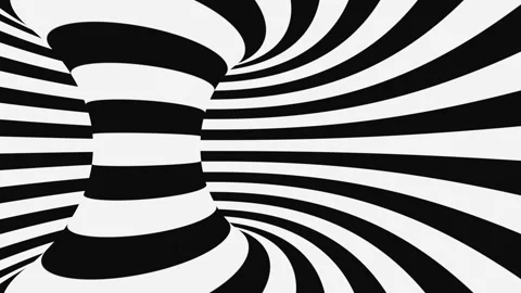 Black and white psychedelic optical illusion. Abstract hypnotic background. Stock Footage 115537384