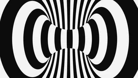 Black and white psychedelic optical illusion. Abstract hypnotic background. Stock Footage 115542468