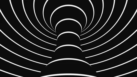 Black and white psychedelic optical illusion. Abstract hypnotic background. Stock Footage 116743688