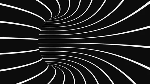 Black and white psychedelic optical illusion. Abstract hypnotic background. Stock Footage 116743708