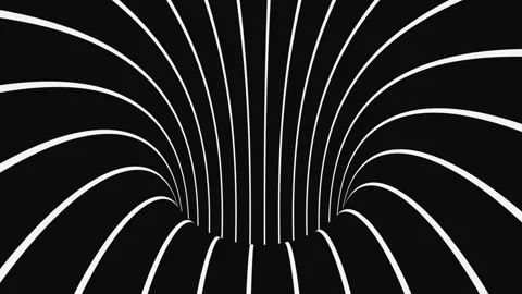 Black and white psychedelic optical illusion. Abstract hypnotic background. Stock Footage 116743720