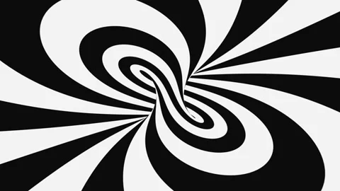 Black and white psychedelic optical illusion. Abstract hypnotic background. Stock Footage 116743852