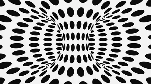Black and white psychedelic optical illusion. Abstract hypnotic background. Stock Footage 116743864