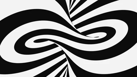 Black and white psychedelic optical illusion. Abstract hypnotic background. Stock Footage 116743886