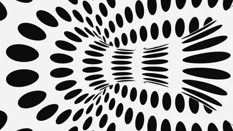 Black and white psychedelic optical illusion. Abstract hypnotic background. Stock Footage 116743892