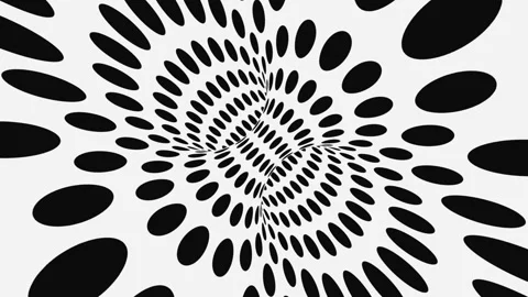 Black and white psychedelic optical illusion. Abstract hypnotic background. Stock Footage 116743910