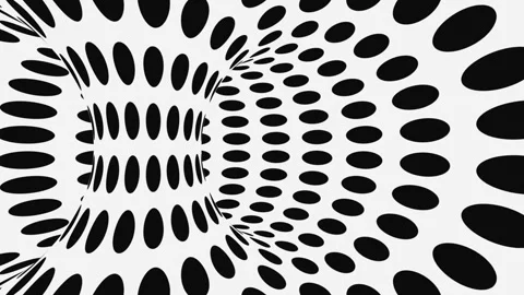Black and white psychedelic optical illusion. Abstract hypnotic background. Video stock 116743913