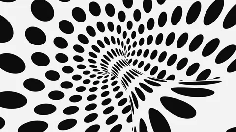 Black and white psychedelic optical illusion. Abstract hypnotic background. Stock Footage 116743953