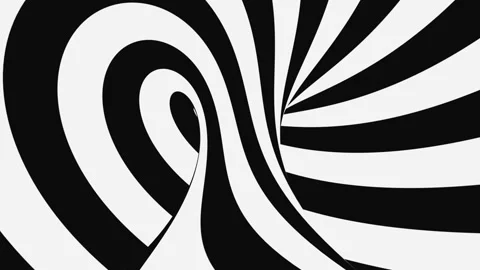 Black and white psychedelic optical illusion. Abstract hypnotic background. Stock Footage 116744011