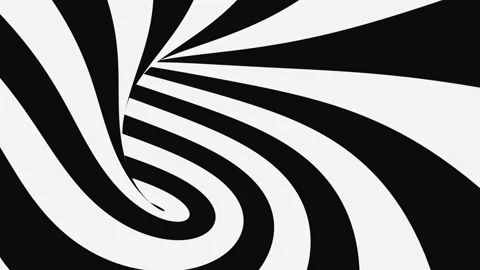 Black and white psychedelic optical illusion. Abstract hypnotic background. Stock Footage 116744022