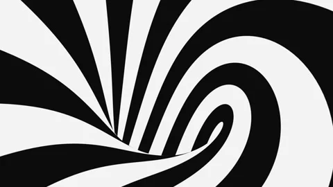 Black and white psychedelic optical illusion. Abstract hypnotic background. Stock Footage 116744032
