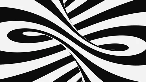 Black and white psychedelic optical illusion. Abstract hypnotic background. Видео 116744354