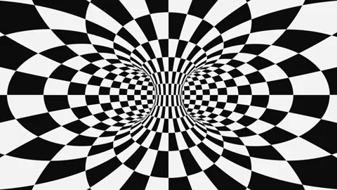 Black and white psychedelic optical illusion. Abstract hypnotic background. Stock Footage 117592291