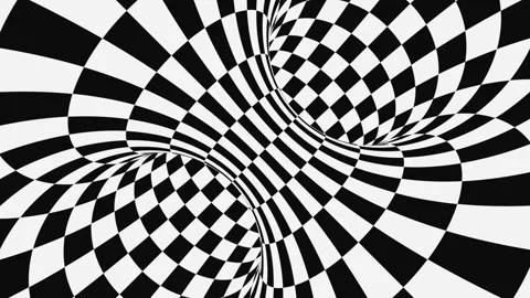 Black and white psychedelic optical illusion. Abstract hypnotic background. Video stock 117592296