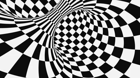 Black and white psychedelic optical illusion. Abstract hypnotic background. Video stock 117592392