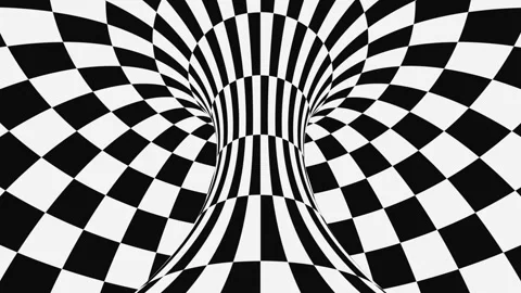 Black and white psychedelic optical illusion. Abstract hypnotic background. Stock Footage 117592487