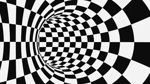 Black and white psychedelic optical illusion. Abstract hypnotic background. Stock Footage 117592637