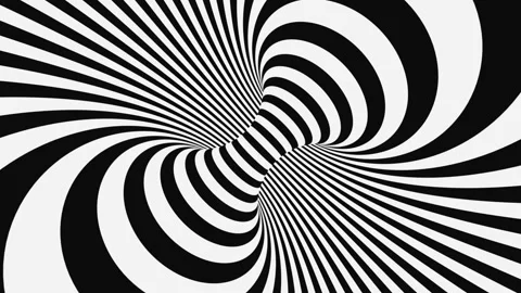 Black and white psychedelic optical illusion. Abstract hypnotic background. Stock Footage 117593432