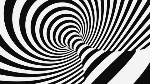 Black and white psychedelic optical illusion. Abstract hypnotic background. Stock Footage 117593526