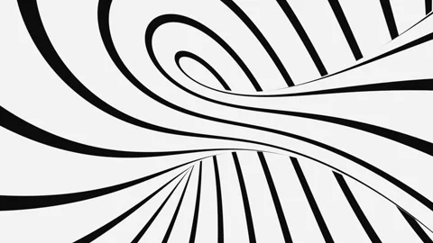 Black and white psychedelic optical illusion. Hypnotic looping background. Stock Footage 118091622
