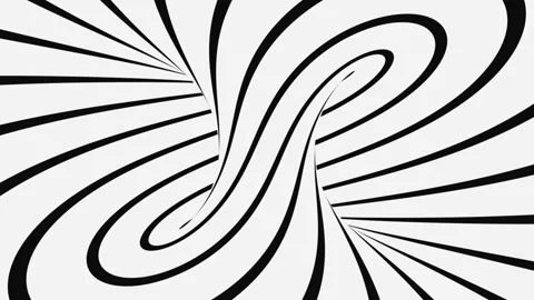 Black and white psychedelic optical illusion. Hypnotic looping background. Stock Footage 118091624