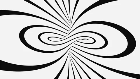 Black and white psychedelic optical illusion. Hypnotic looping background. Stock Footage 118091636