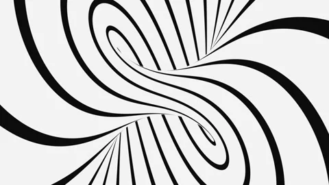 Black and white psychedelic optical illusion. Hypnotic looping background. Stock Footage 118091661