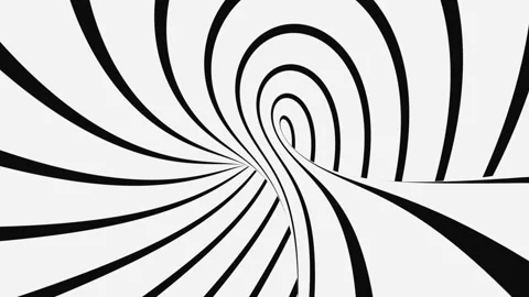 Black and white psychedelic optical illusion. Hypnotic looping background. Stock Footage 118091671