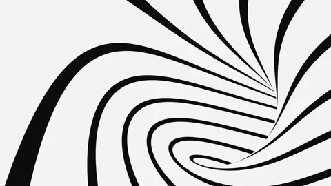 Black and white psychedelic optical illusion. Hypnotic looping background. Stock Footage 118091683