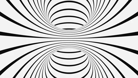 Black and white psychedelic optical illusion. Abstract hypnotic background. Stock Footage 120809113