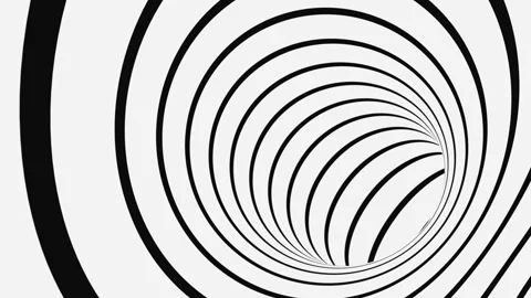 Black and white psychedelic optical illusion. Abstract hypnotic background. Stock Footage 120809120