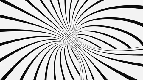 Black and white psychedelic optical illusion. Abstract hypnotic background. Stock Footage 120809142