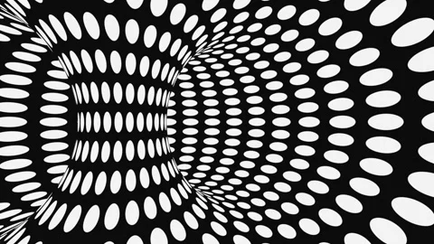 Black and white psychedelic optical illusion. Hypnotic animated background. Stock Footage 121266459