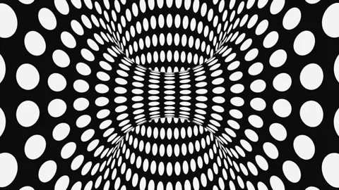 Black and white psychedelic optical illusion. Hypnotic animated background. Stock Footage 121266646