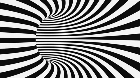 Black and white psychedelic optical illusion. Hypnotic animated background. Stock Footage 121266648