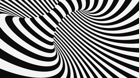Black and white psychedelic optical illusion. Hypnotic animated background. Stock Footage 121266662