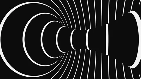 Black and white psychedelic optical illusion. Hypnotic animated background. Stock Footage 121713434
