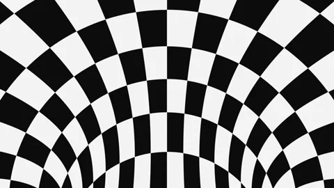 Black and white psychedelic optical illusion. Hypnotic animated background. Video stock 121713455